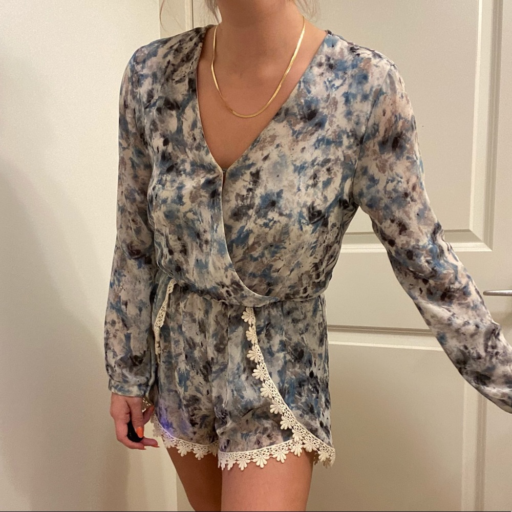 ASTR Blue Tie Dye Romper